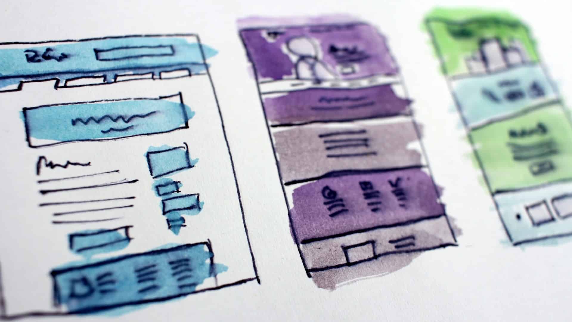 A restaurant website design sketch.