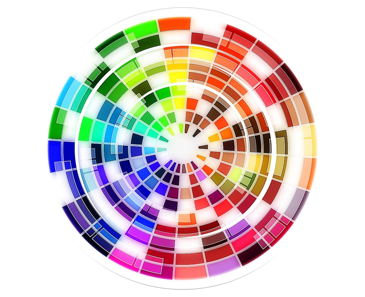 Color wheel, representing the role of color theory in effective web design.