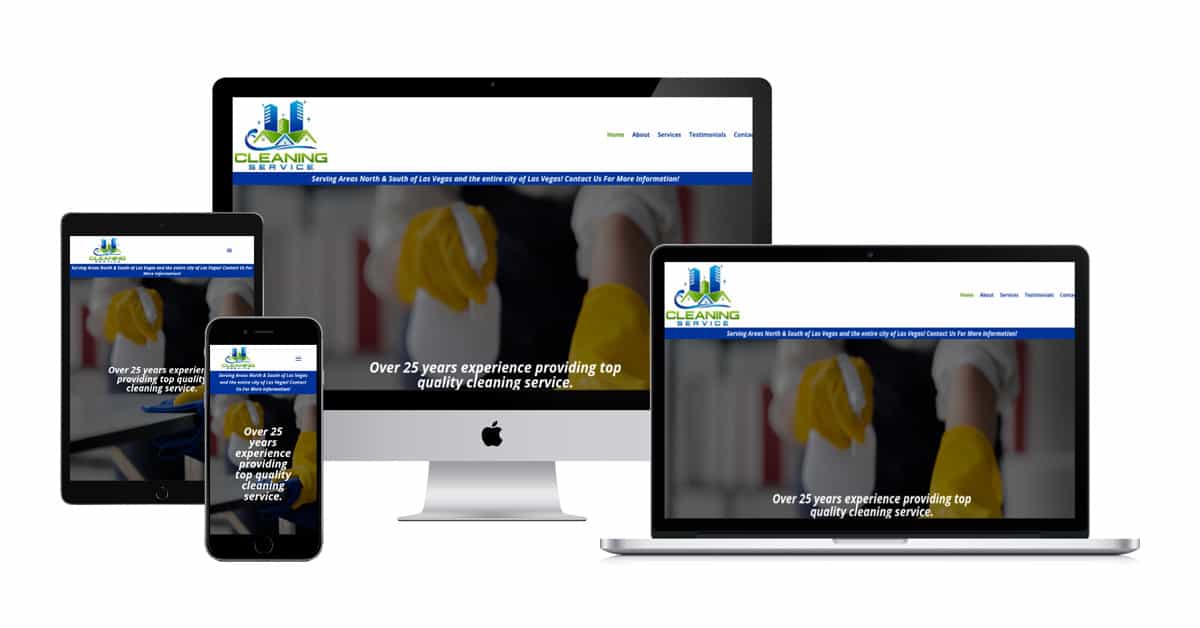 Cleaning services website design.