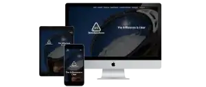 A website for MotoSolutions is displayed on a desktop, tablet, and smartphone screen, all showing a close-up of ski goggles and the text The Difference is Clear.